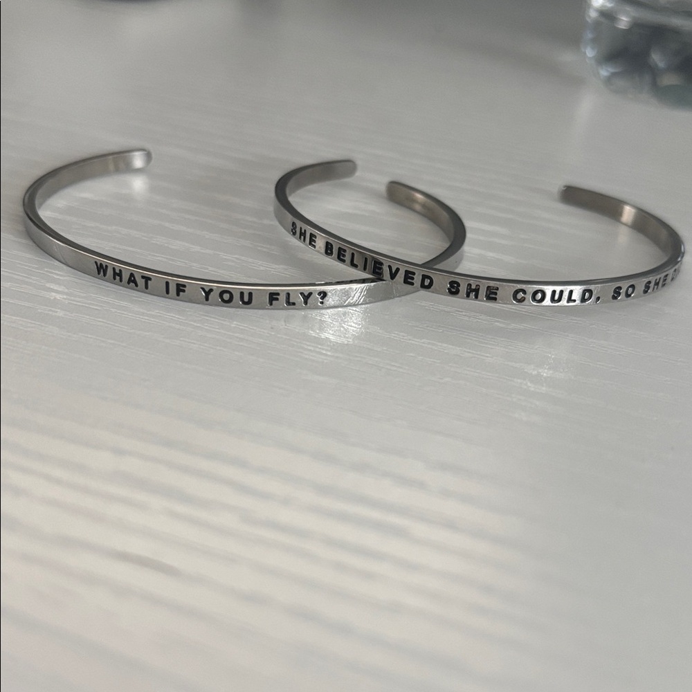 Alex and Ani Silver Inspirational Cuff Bracelets